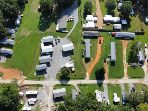 Aerial view of RV sites