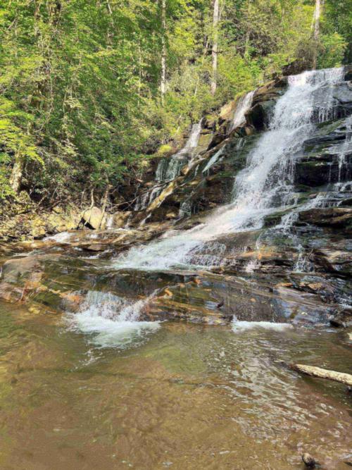 Water fall at site Wilderness Cove Campground