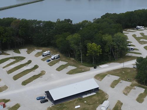 Aerial view of the campground