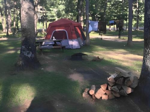 A tent in a shady site