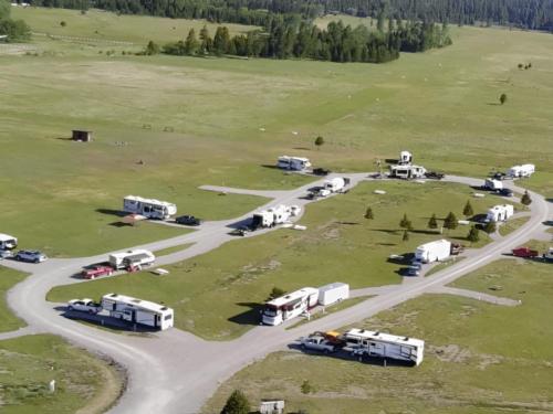 Overhead view at site Lost Moose Meadows Campground & RV Park