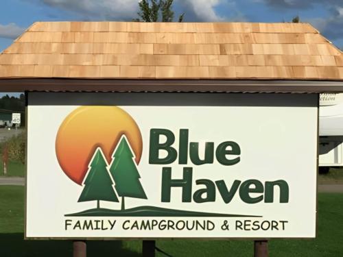 Welcome sign at site Blue Haven Campground and Resort