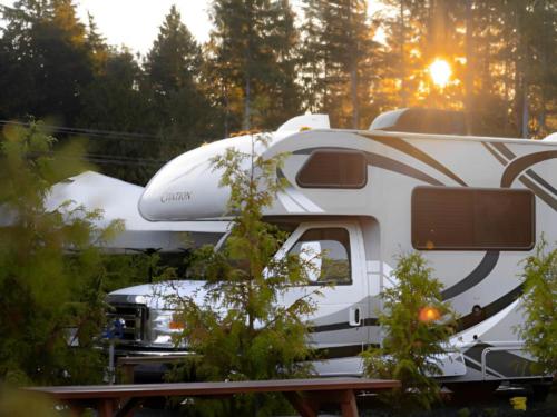 Parked RV at site Tsawaak RV Resort and Campground