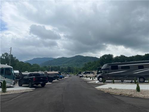 Paved road leading to sites