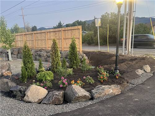 Nice landscaping at the entrance to the park