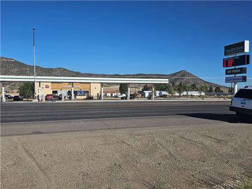 Gas station next to the park
