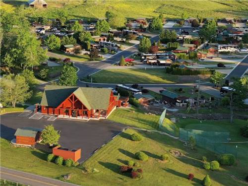 Aerial view of park and grounds