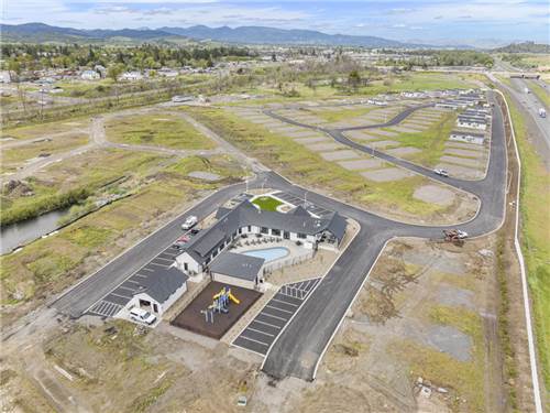 Aerial view of buildings and sites