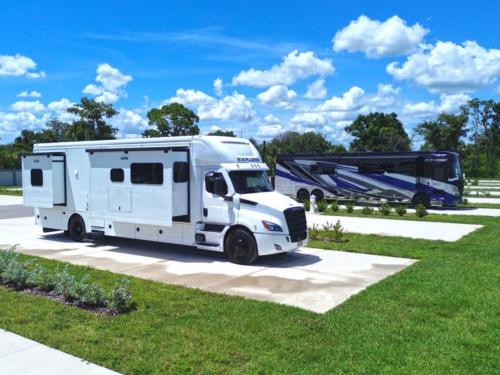 RVs parked in paved sites