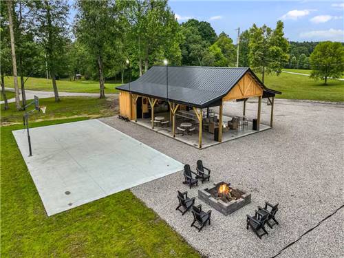 The pavilion and firepit area