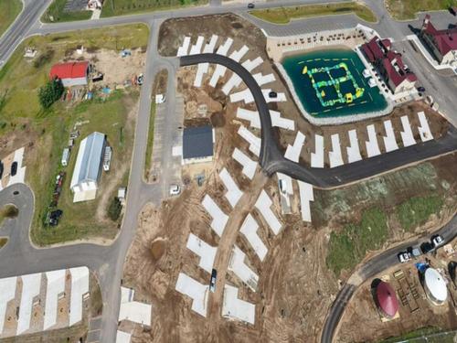 Overhead view at site Alpen Bluffs Outdoor Resort