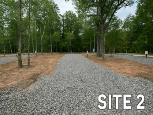Site 2 with trees at Huckleberry Hideaway Cabins & RV Resort