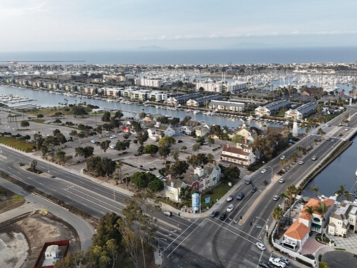 Aerial view of the city at Fisherman's Wharf