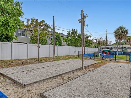 Two bocce ball lanes