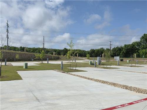 Large paved sites with patios