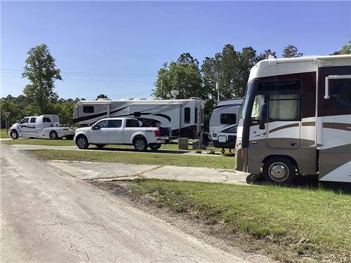 A row of paved RV sites at CAMPGROUNDS OF THE SOUTH