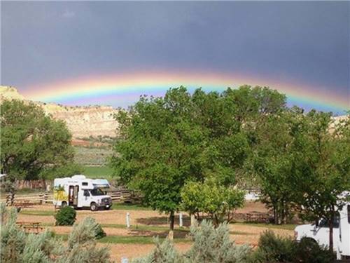 A rainbow over the mountain nearby at BRYCE CANYON RV RESORT BY RJOURNEY