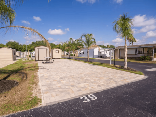 Table at site at Waters Edge Sun RV Communities
