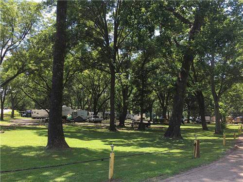 Trailers camping at campsites at PARK RIDGE RV CAMPGROUND