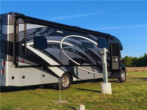 An RV parked at a site