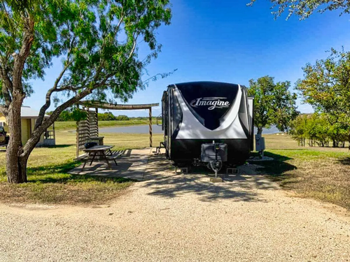 RV site at Lake Falling Star RV Resort