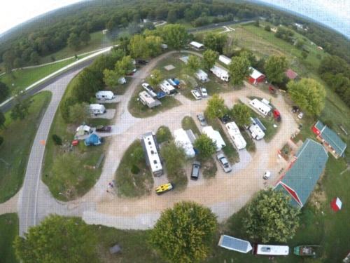 Overhead view at site Candy Cane RV Park