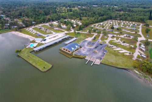 Overhead view at site On The Lake RV Resort