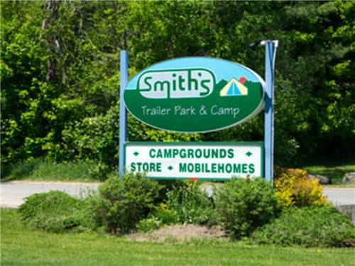 The front entrance sign at SMITH'S TRAILER PARK & CAMP