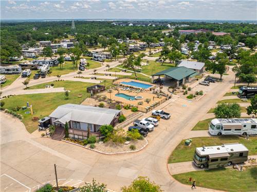 Aerial view of campground at OAK FOREST RV RESORT