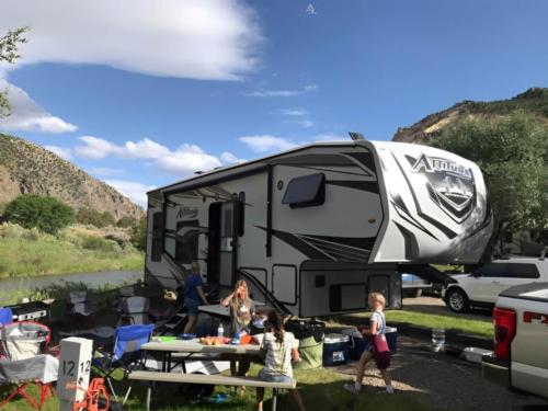 Picnic table at Big Rock Candy Mountain Resort