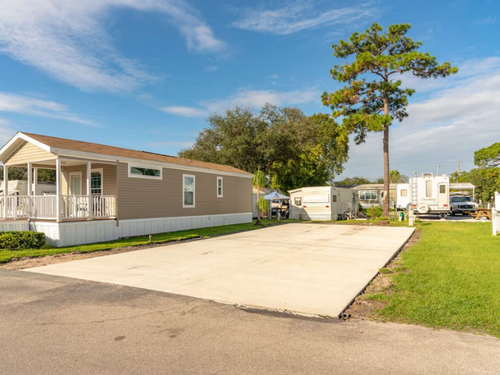 Concrete pad at Mill Creek Sun RV Communities