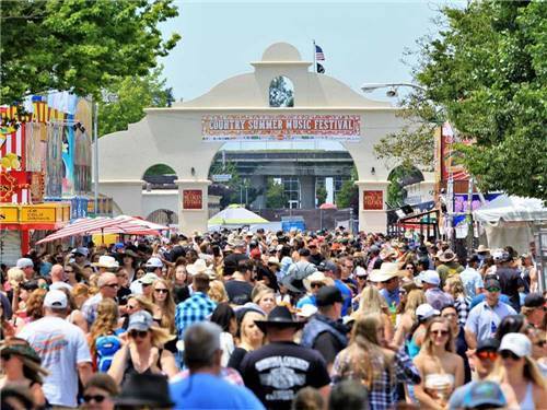 A crowd at one of the events at SONOMA COUNTY RV PARK-AT THE FAIRGROUNDS