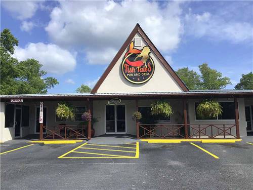 The entrance to the Fish Tails restaurant at Southern Retreat RV Park