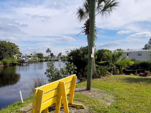 Bench looking over the water Myakka River RV Resort