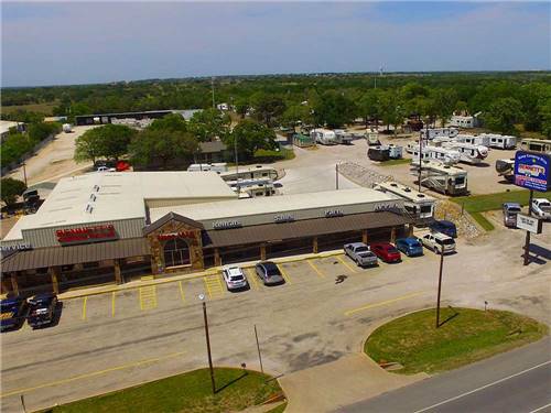 Aerial view of RV sales and repair at BENNETT'S RV RANCH