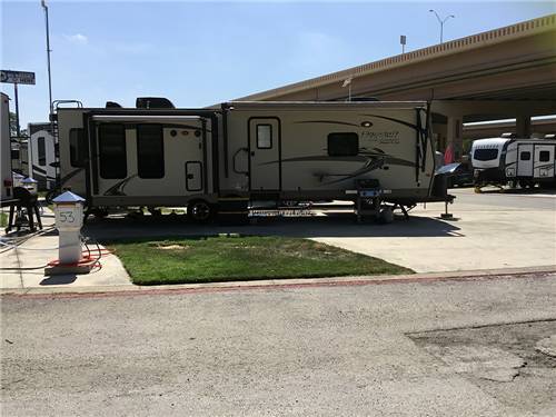 A travel trailer with slide outs