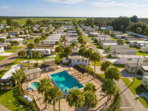 Aerial view of the park at Shell Creek Sun RV Communities