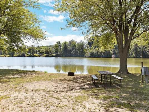 Water by the site at Yogi Bear's Jellystone Park at Pine Lakes