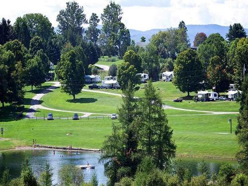 Parked RV's at site Lake Champagne Resort Vermont