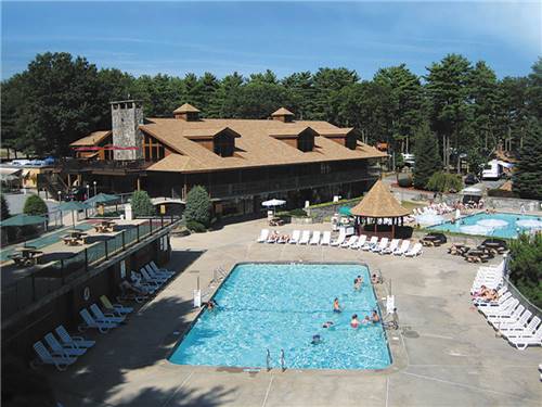 Aerial view over resort at Normandy Farms Family Camping Resort