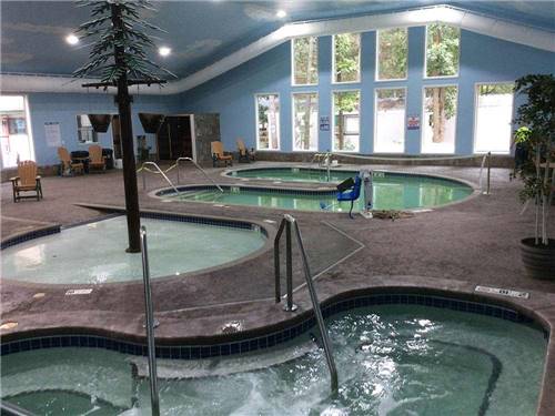 Indoor pool and spa at STONY POINT RESORT RV PARK & CAMPGROUND