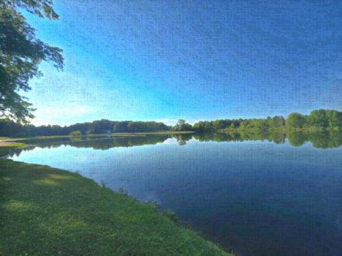 Lake view at site Ridge Ranch Family Campground