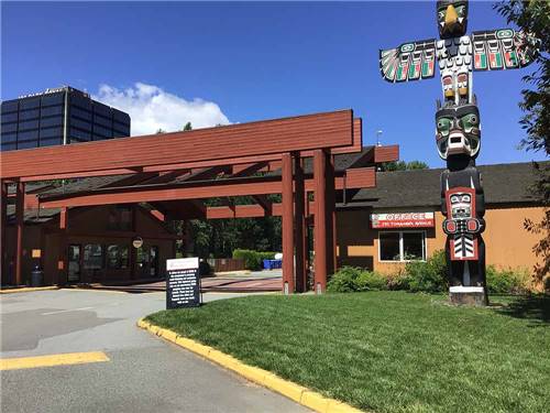 The front entrance building at CAPILANO RIVER RV PARK