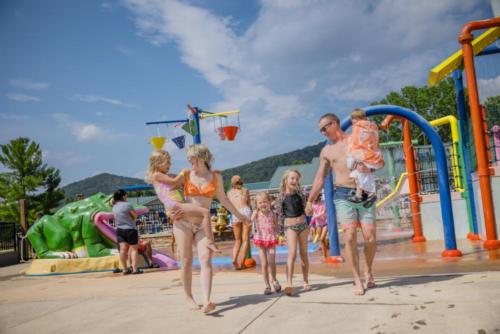 A family at the water park