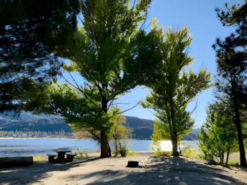 Shady RV site by the lake