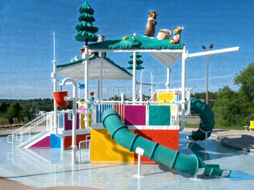 Playground in splash pad