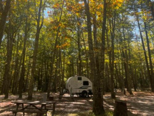 Parked trailer at site Megunticook Campground by the Sea