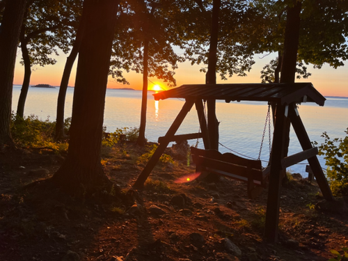 Swing set at Megunticook Campground by the Sea