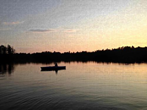 The water at dusk at Duck Puddle Campground