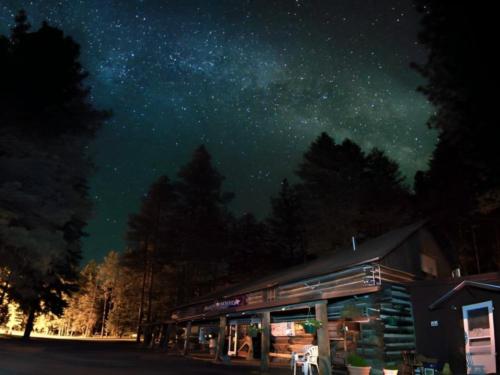 Store at night with stars above at site Ekstrom's Stage Station